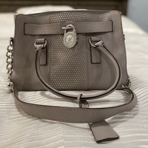 Michael Kors Hamilton Gray Purse w/Silver Accents